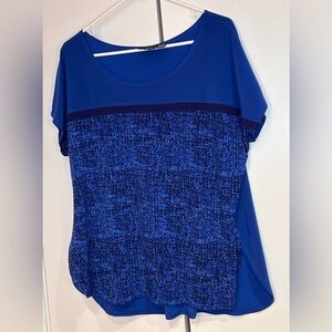 Antthony Blue Boxy Short Sleeve Top. Size XL